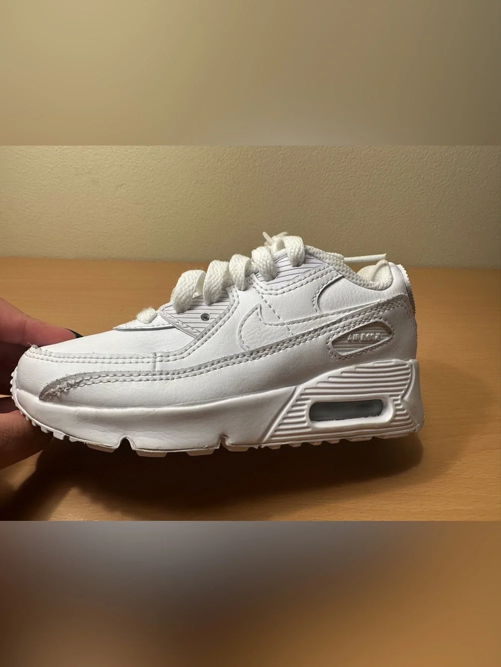 Nike Air Max 90 Triple White Unisex Kids Shoes Size 12.5C